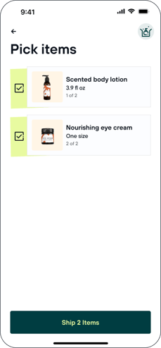 pick items checked new